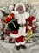 19" Velvet Resin Black Santa with Fur: Elegant Holiday Decoration with Luxurious Detailing